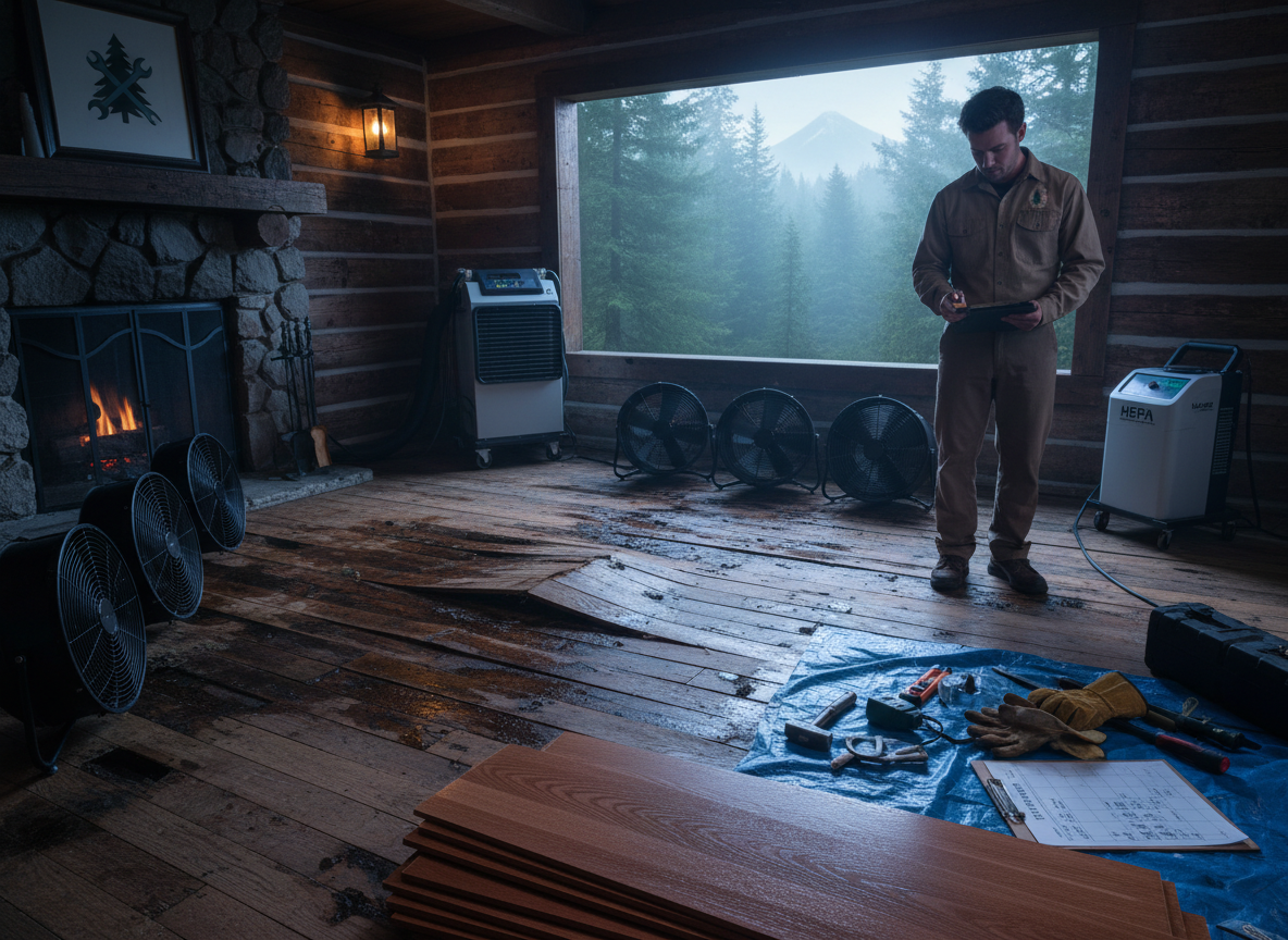 Typical Costs for Drying and Repairing Water-Damaged Floors in Twin Peaks Cabins