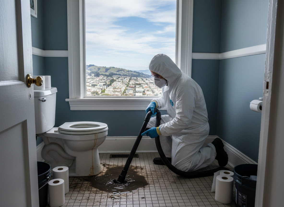 Toilet Overflow Cleanup in Twin Peaks, CA